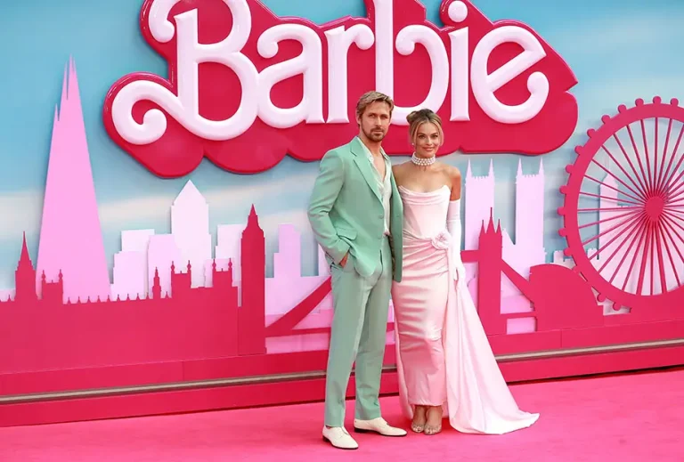 2023: Ryan Gosling and Margot Robbie attend the "Barbie" European Premiere at Cineworld Leicester Square in London, England.